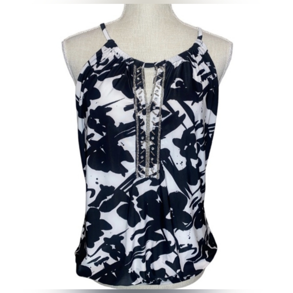 INC: International Concepts Women's Rhinestones Embellished Halter Top